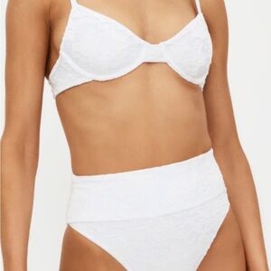 Beach Riot White Lace Bikini Small top and Medium bottoms